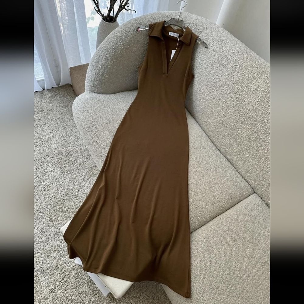 & Other Stories Brown Maxi Dress
